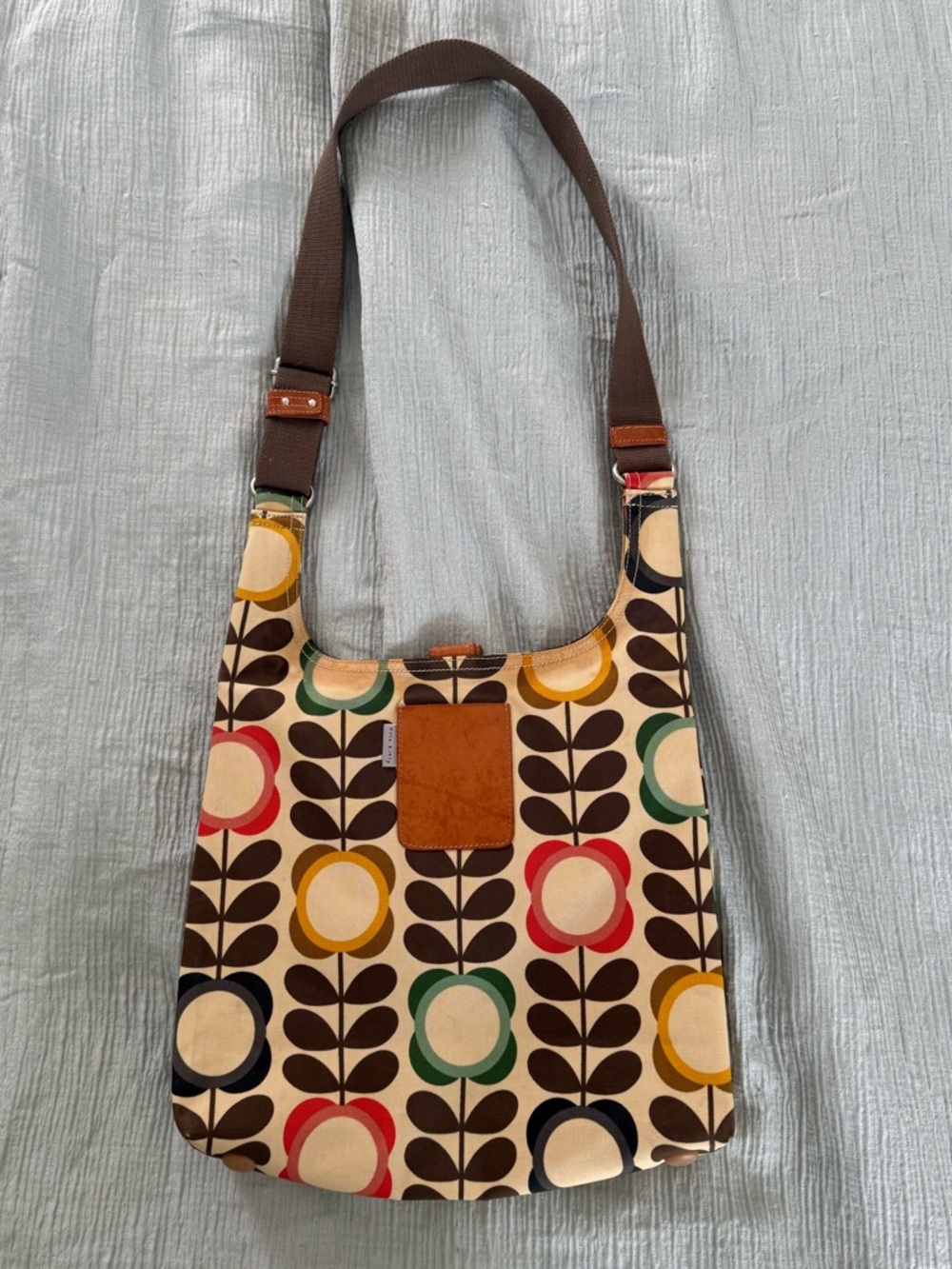 Orla Kiely Floral Waxed Canvas Crossbody Bag